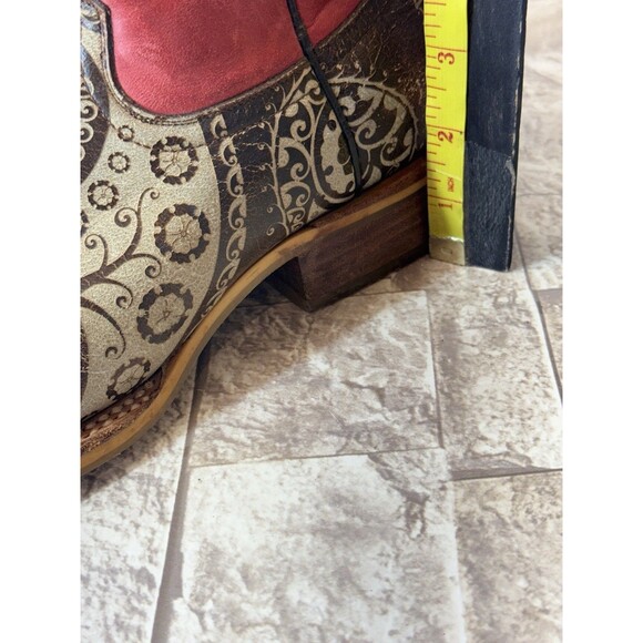 Tin Haul American Women Cowboy Boots Square Toe Western Leather Boots Size 8.5 - Picture 10 of 16